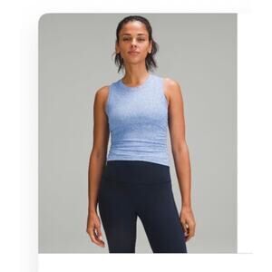lululemon License to Train Tight-Fit Tank Top Heathered Pipe Dream Blue Size 8